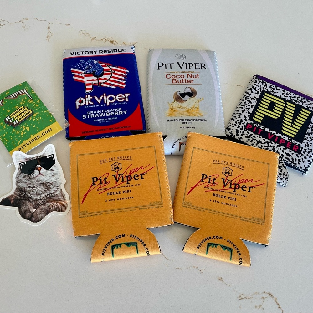 Pit Viper Assorted Can Koozies — Tan, Blue, White, Purple, Black